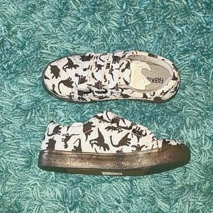 FabKids Dino "Light Up" Sneakers, Little Boys, Size 2, Grey & Black